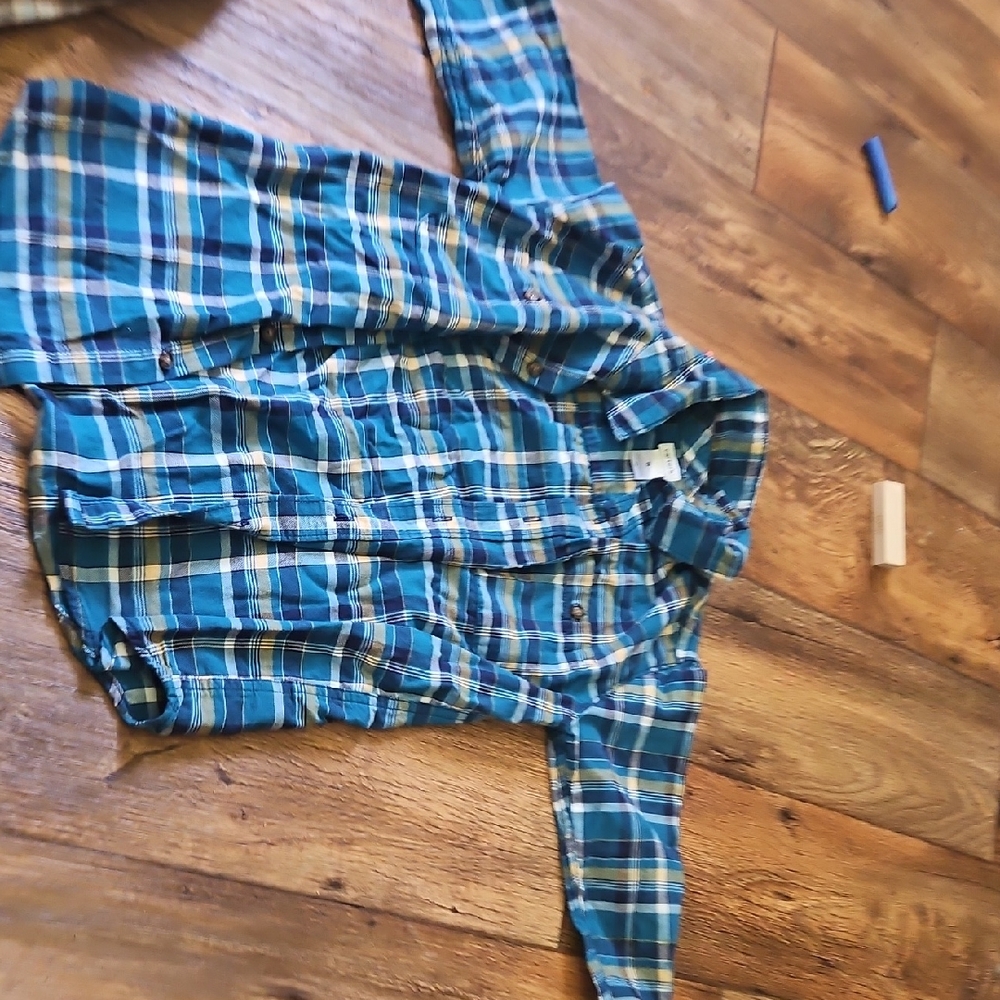 Carter's Blue and Yellow Plaid Button Down Shirt